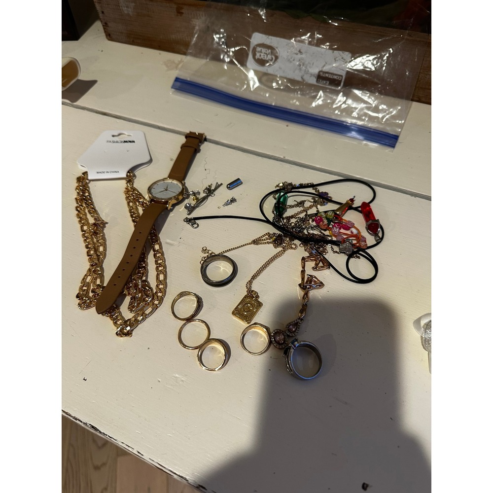 Lot of Jewelry- Costme  Watch, Rings, Giar, Earrings